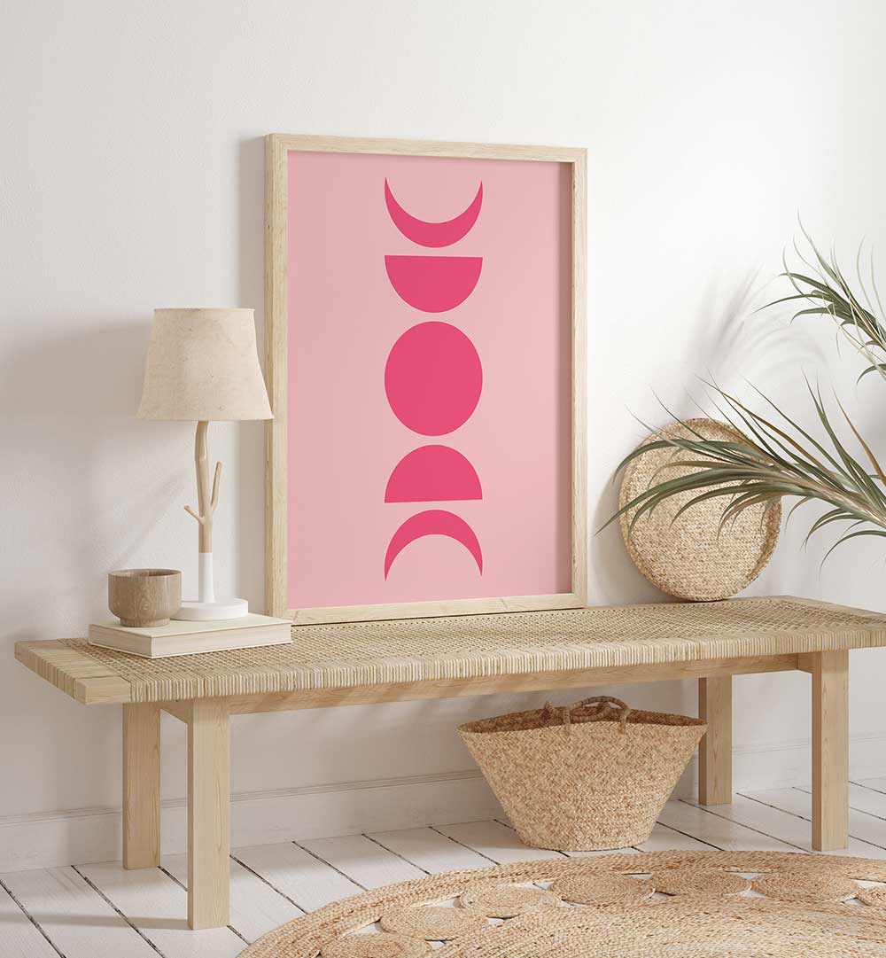 BAUHAUS BOHO PINK VII , BOHO ART PAINTINGS