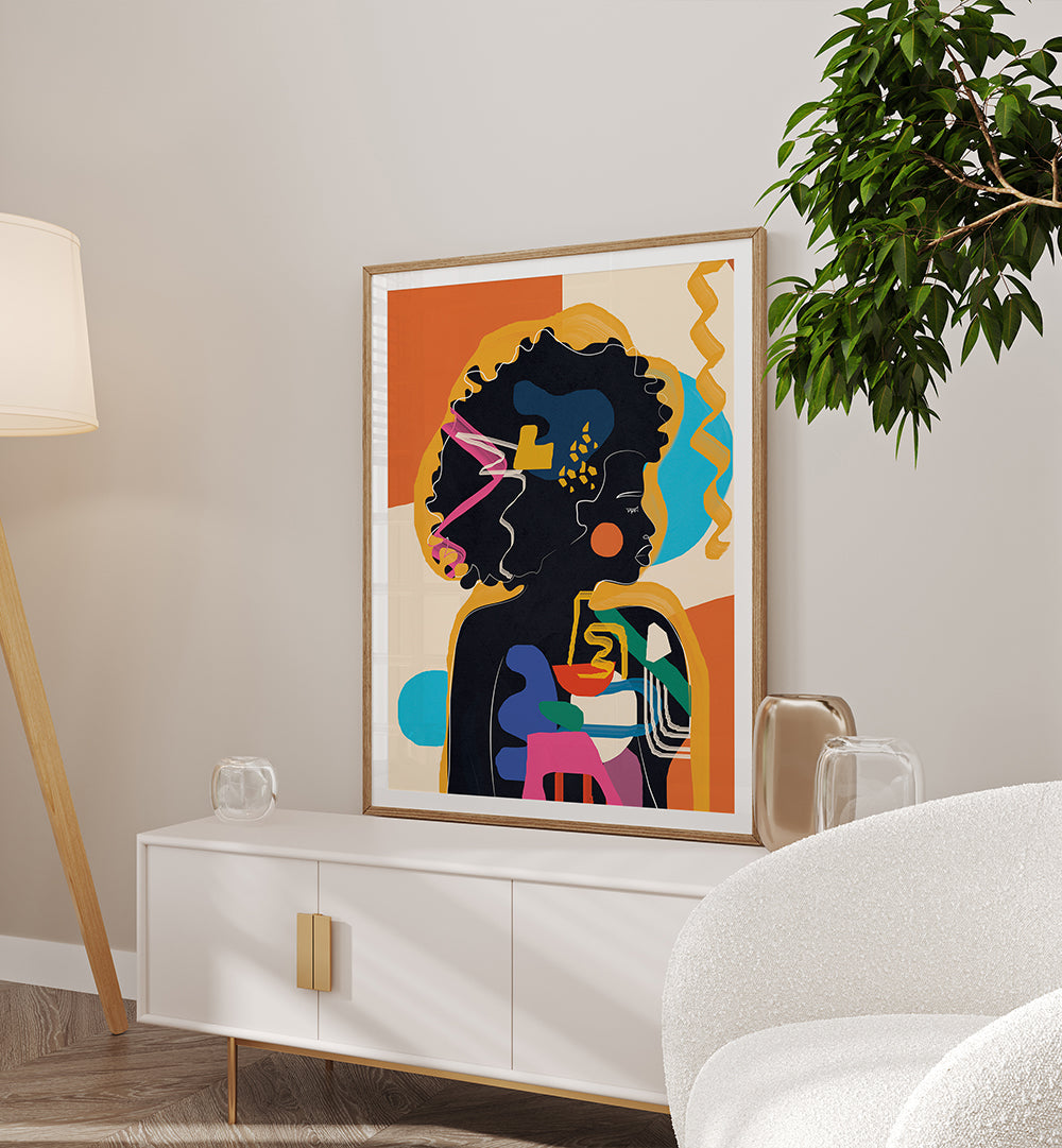 MODERN ABSTRACT WOMAN IV , POP ART PAINTINGS