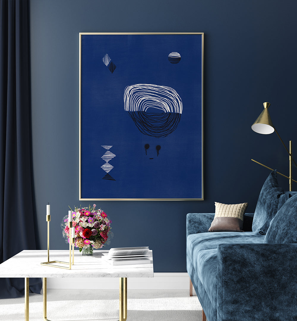 BLUE LINE SKETCH , ABSTRACT PAINTINGS