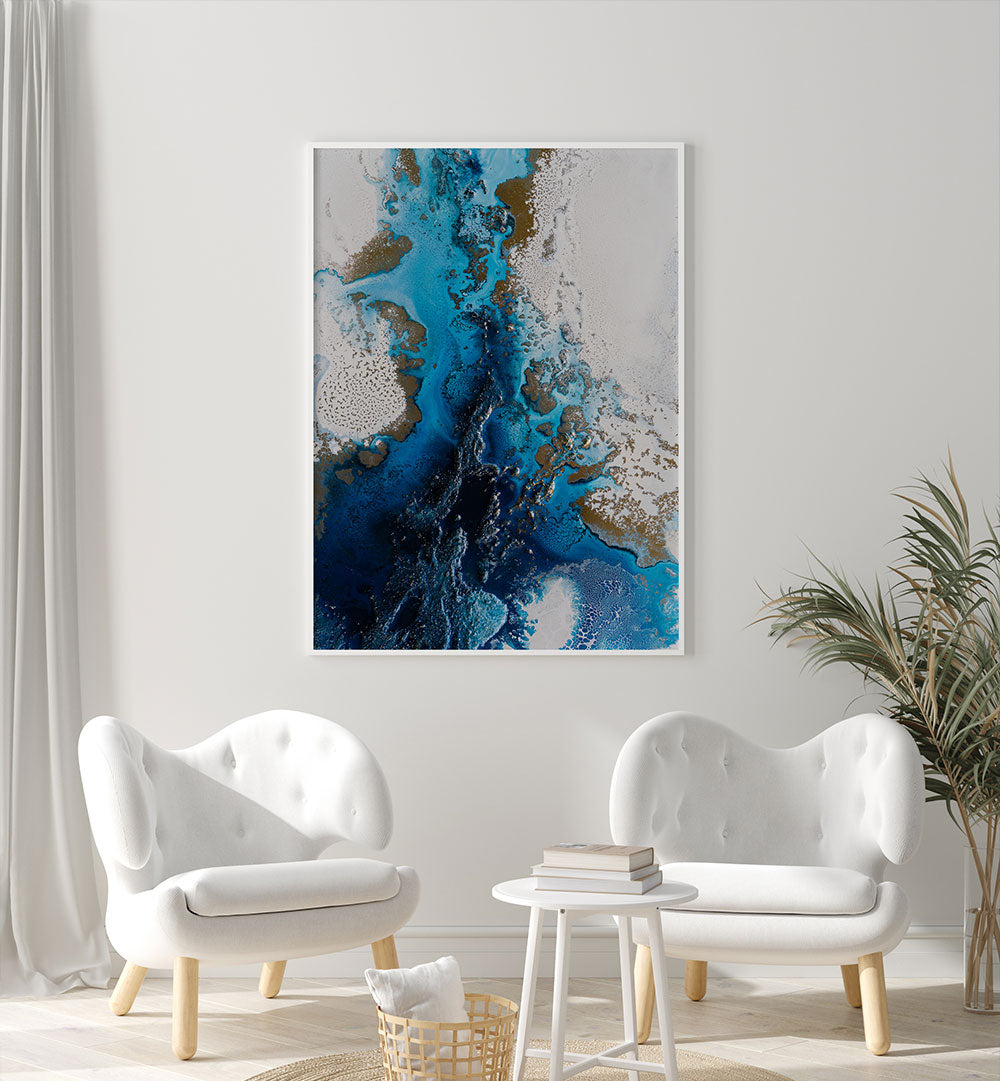 Elevate your decor with NAVY INSPIRED, ABSTRACT PAINTINGS featuring deep hues and striking designs for a mesmerizing look.