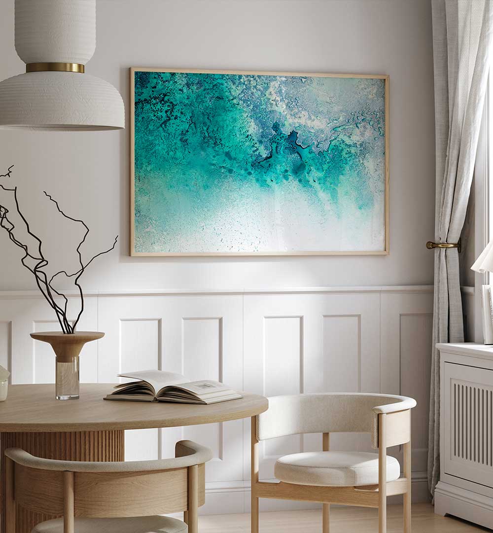 Vibrant TURQUOISE WHISPERING, ABSTRACT PAINTINGS enhance elegance and tranquility in any living space.
