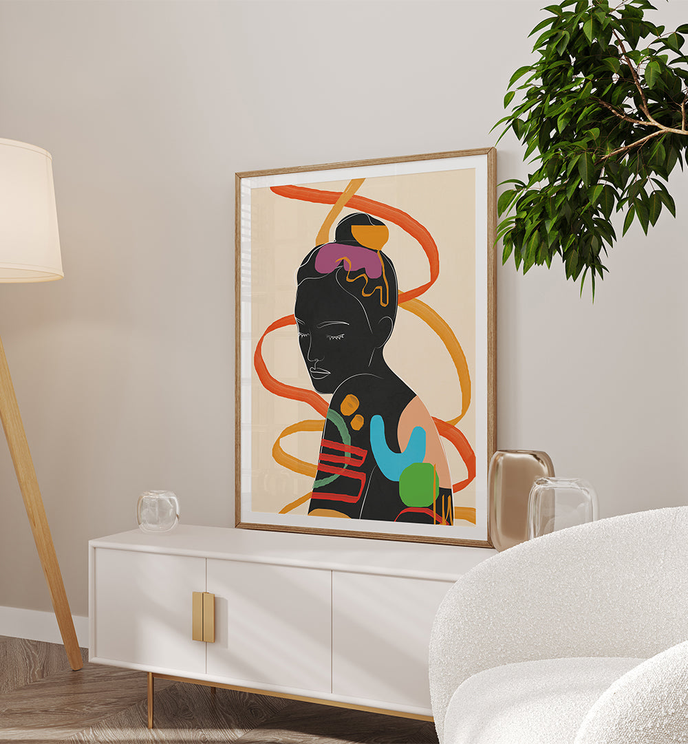 MODERN ABSTRACT WOMAN II , POP ART PAINTINGS