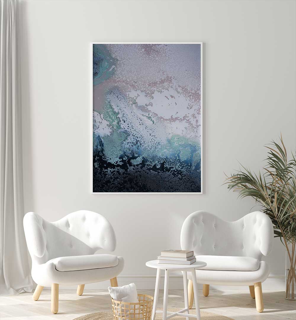 Elegant SUNSET DRIFFTING, ABSTRACT PAINTINGS displayed in a modern room, adding warmth and vibrancy to the decor.