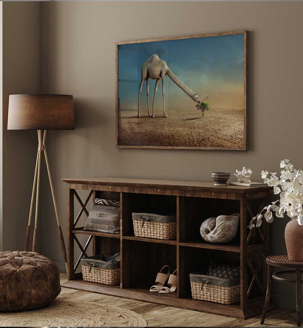 CAMEL AND TREE , PHOTOGRAPHY PRINTS