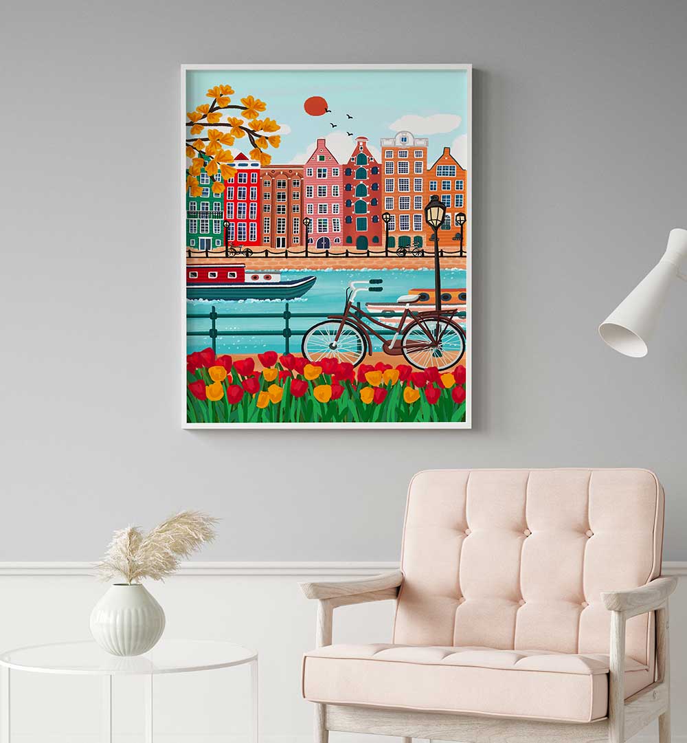 AMSTERDAM CANAL-SIDE CHARM ,TRAVEL POSTERS