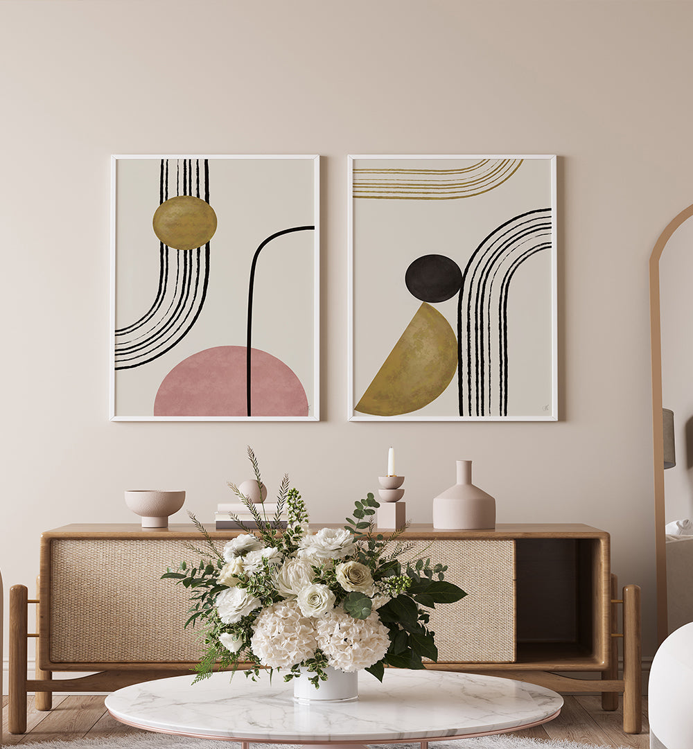 JAPANDI RETREAT , SET OF 2 PAINTINGS