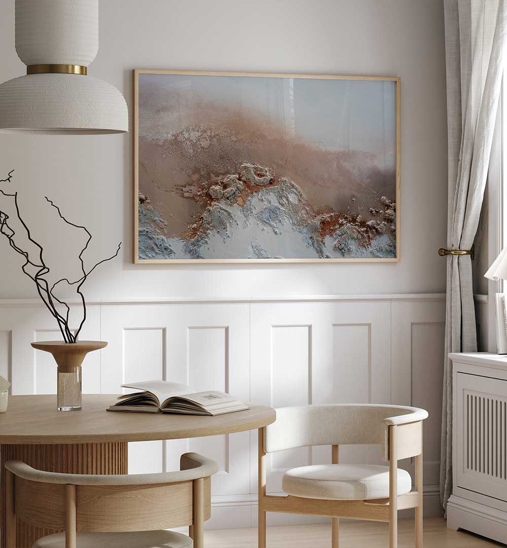 Transform your space with UNTOCHED, ABSTRACT PAINTINGS, showcasing vibrant colors and dynamic shapes as a stunning centerpiece.