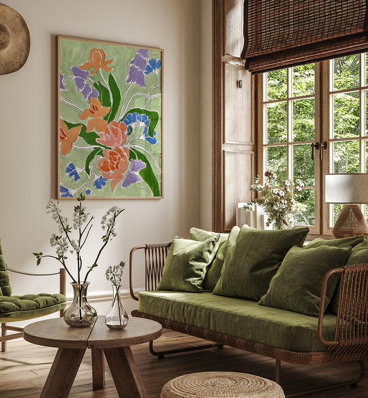 CENTREPIECE , FLORAL FLOWER PAINTINGS