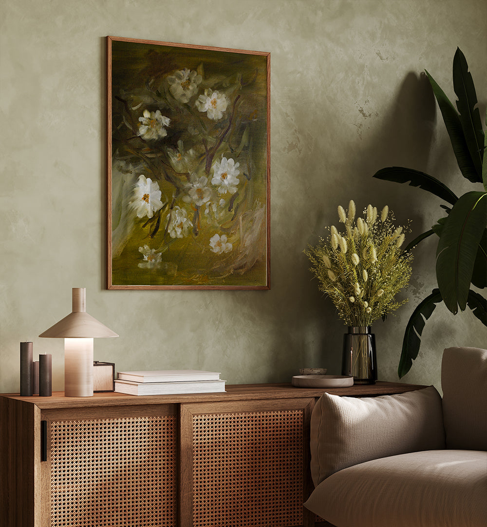 MOSS ROSES , FLORAL FLOWER PAINTINGS