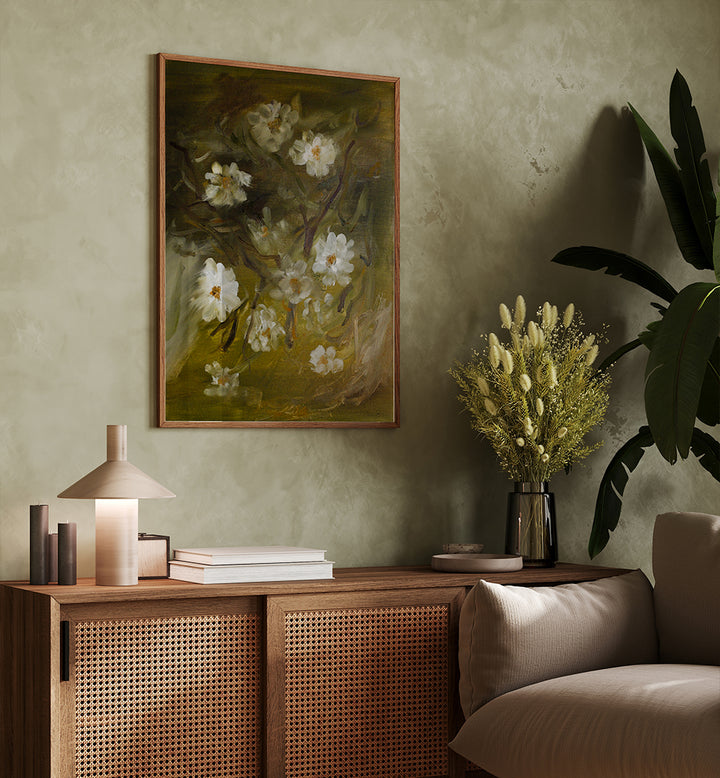 MOSS ROSES , FLORAL FLOWER PAINTINGS