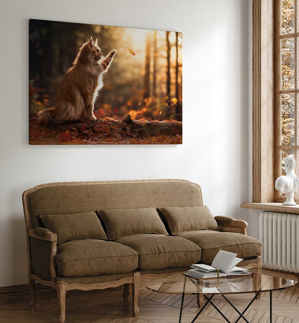 AUTUMN CAT , PHOTOGRAPHY PRINTS