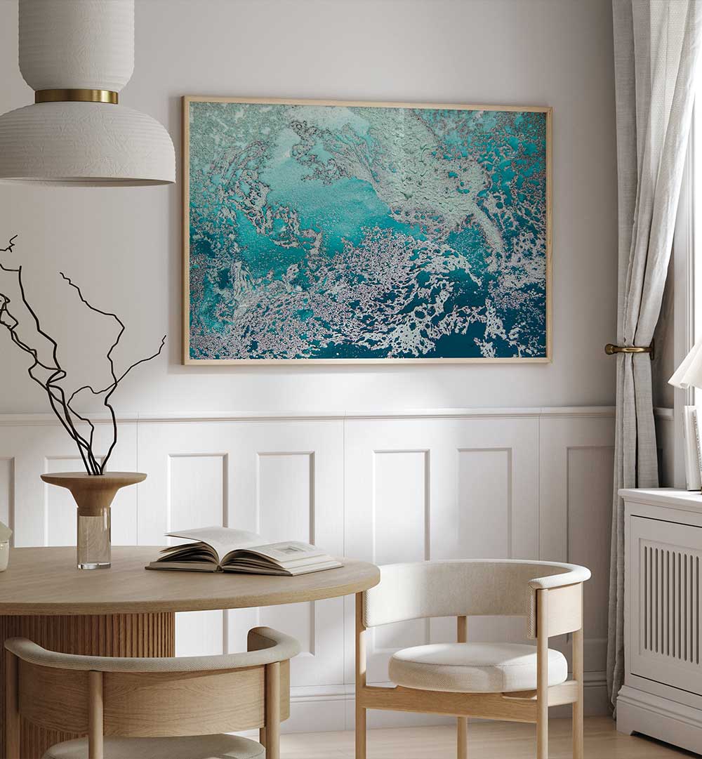 Transform your space with RELIEF OF THE SEA, ABSTRACT PAINTINGS showcasing the ocean's fluid beauty in vibrant colors.