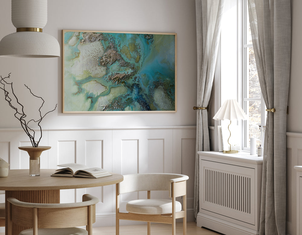 Elevate your decor with COASTAL- JOURNEY, ABSTRACT PAINTINGS, capturing serene coastal landscapes beautifully.