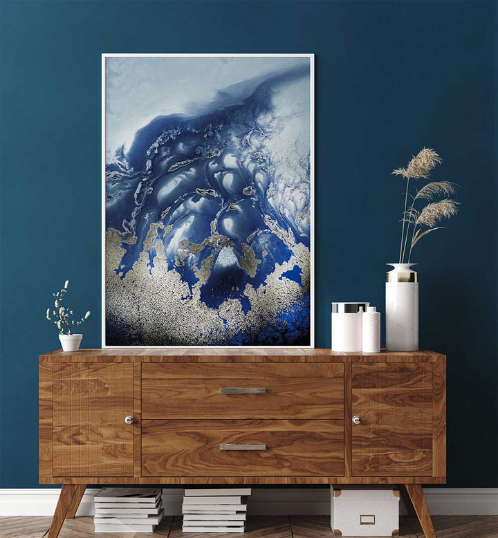 Transform your space with SOOTHING OCEAN WAVE, ABSTRACT PAINTINGS, capturing tranquil ocean waves in vibrant colors.