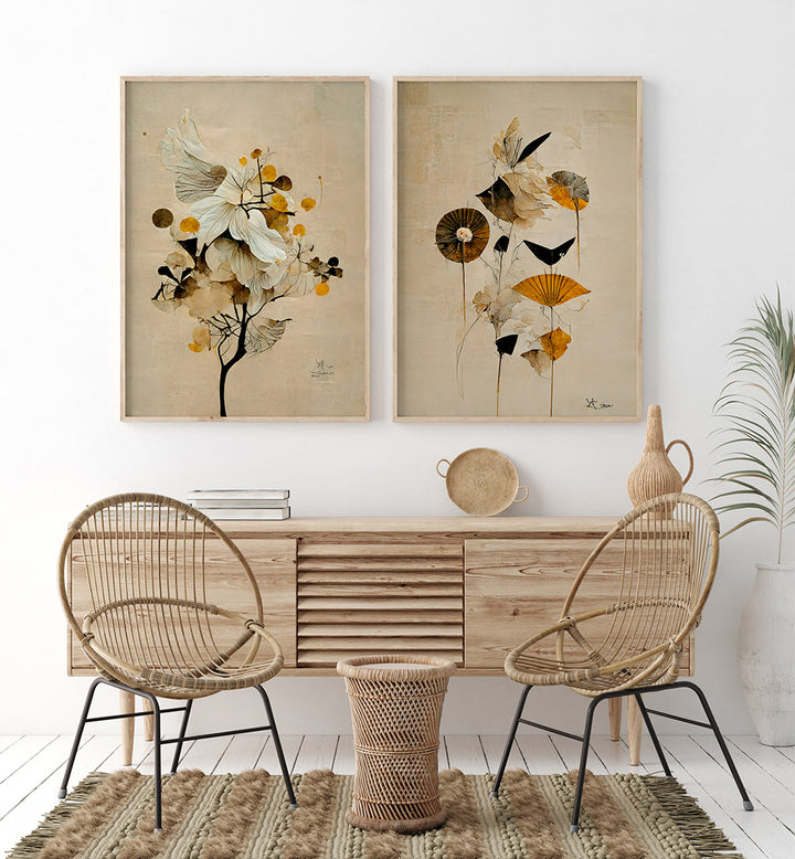 SERENE BOTANICA , SET OF 2 PAINTINGS