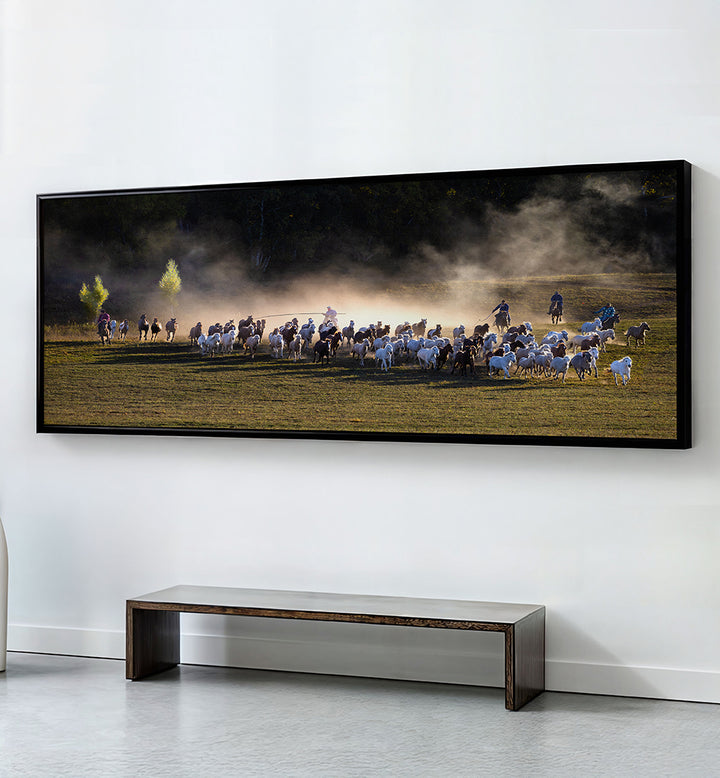 LIGHTING AND THE HORSES , PANORAMIC ART