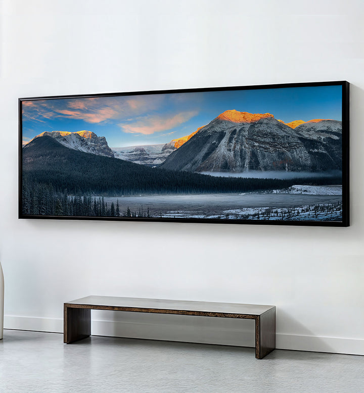 SUNRISE IN COLUMBIA ICE FIELD , PANORAMIC ART