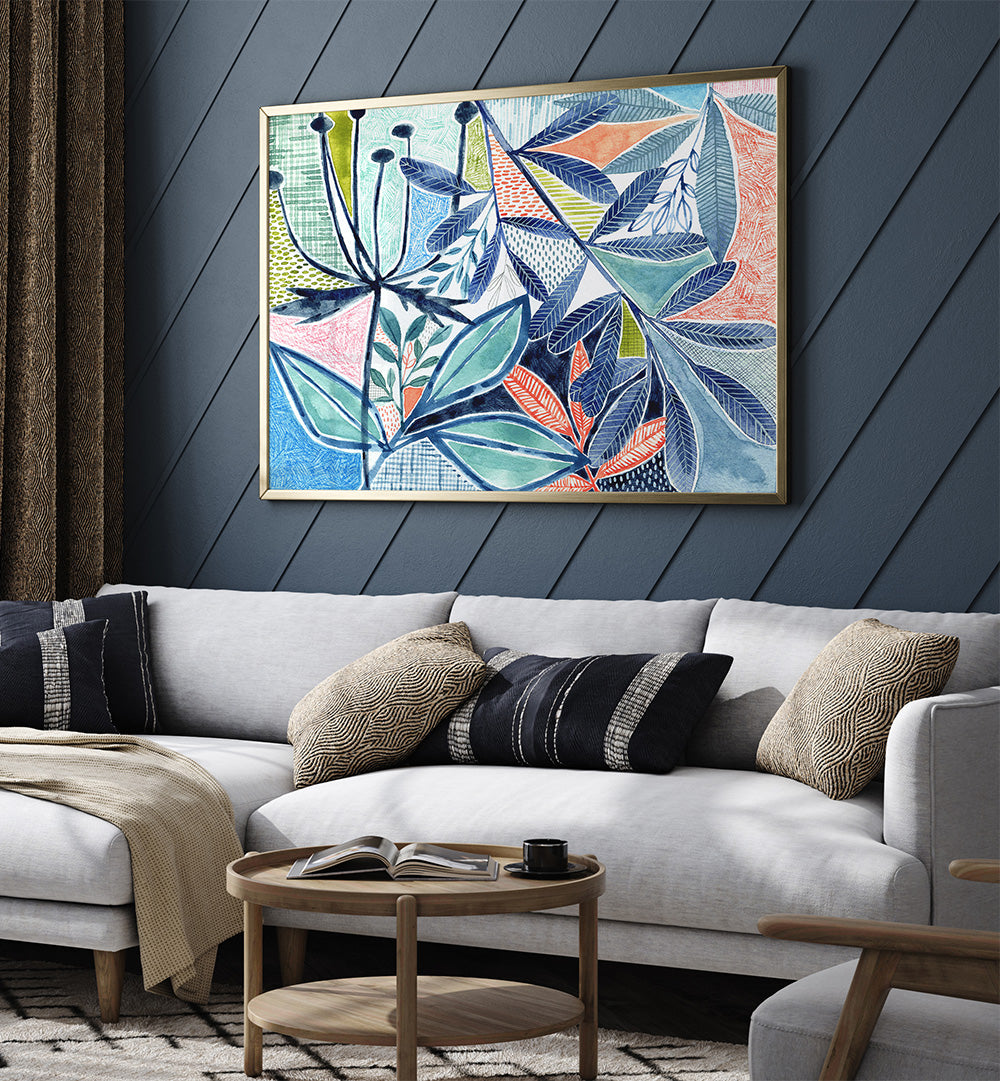 LAYERED BOTANICAL WATERCOLOUR II , FLORAL FLOWER PAINTINGS