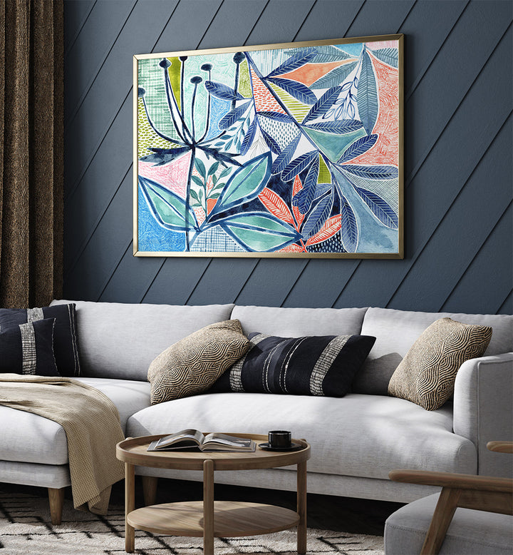 LAYERED BOTANICAL WATERCOLOUR II , FLORAL FLOWER PAINTINGS