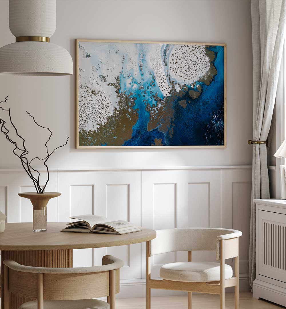 Discover the MARINE PERSIAN AFFAIR, ABSTRACT PAINTINGS, showcasing vibrant colors and intricate patterns in elegant decor.