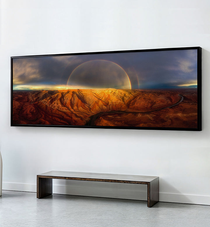 RAINBOWS OVER THE PAINTED CANYON , PANORAMIC ART