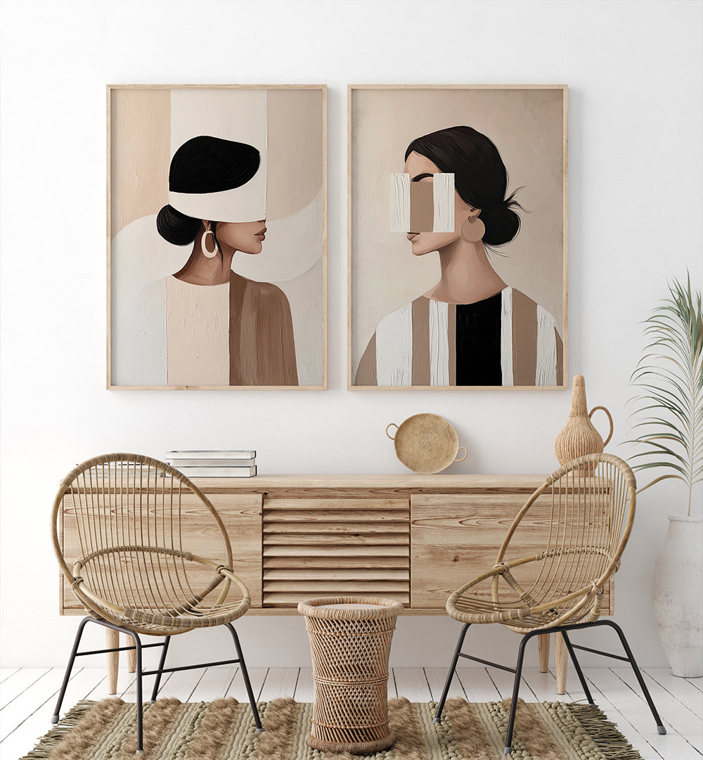 PARALLEL MINDS , SET OF 2 PAINTINGS