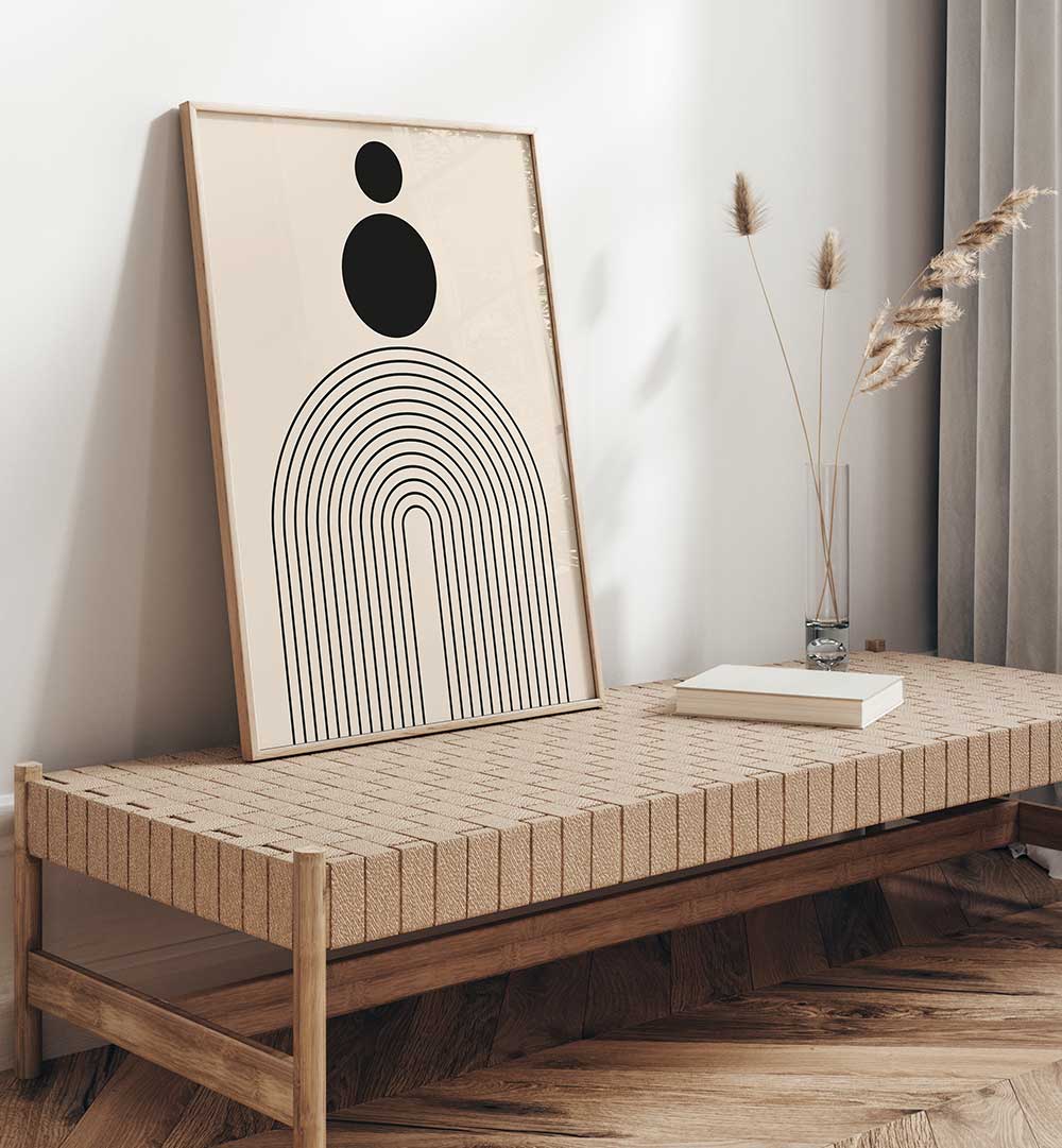 BAUHAUS BOHO BLACK III , BOHO ART PAINTINGS