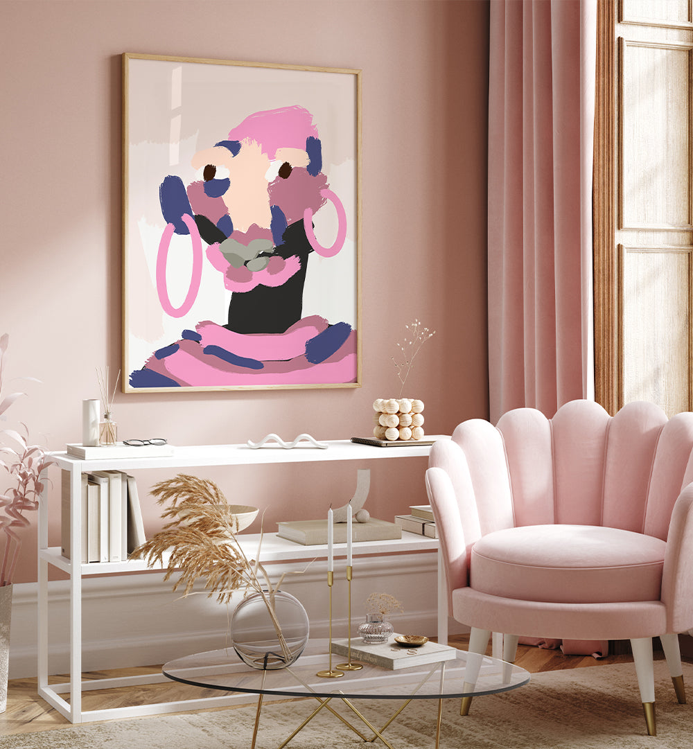 ABSTRACT PINK ELEGANCE , PORTRAITS & FIGURATIVE ILLUSTRATIONS