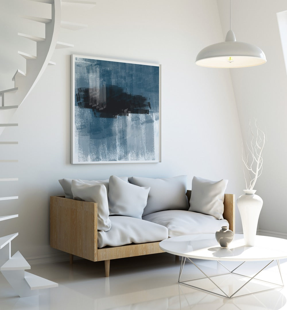 Elegant living room featuring ABSTRACT ART I, ABSTRACT PAINTINGS by The Miuus Studio, adding sophistication to the space.