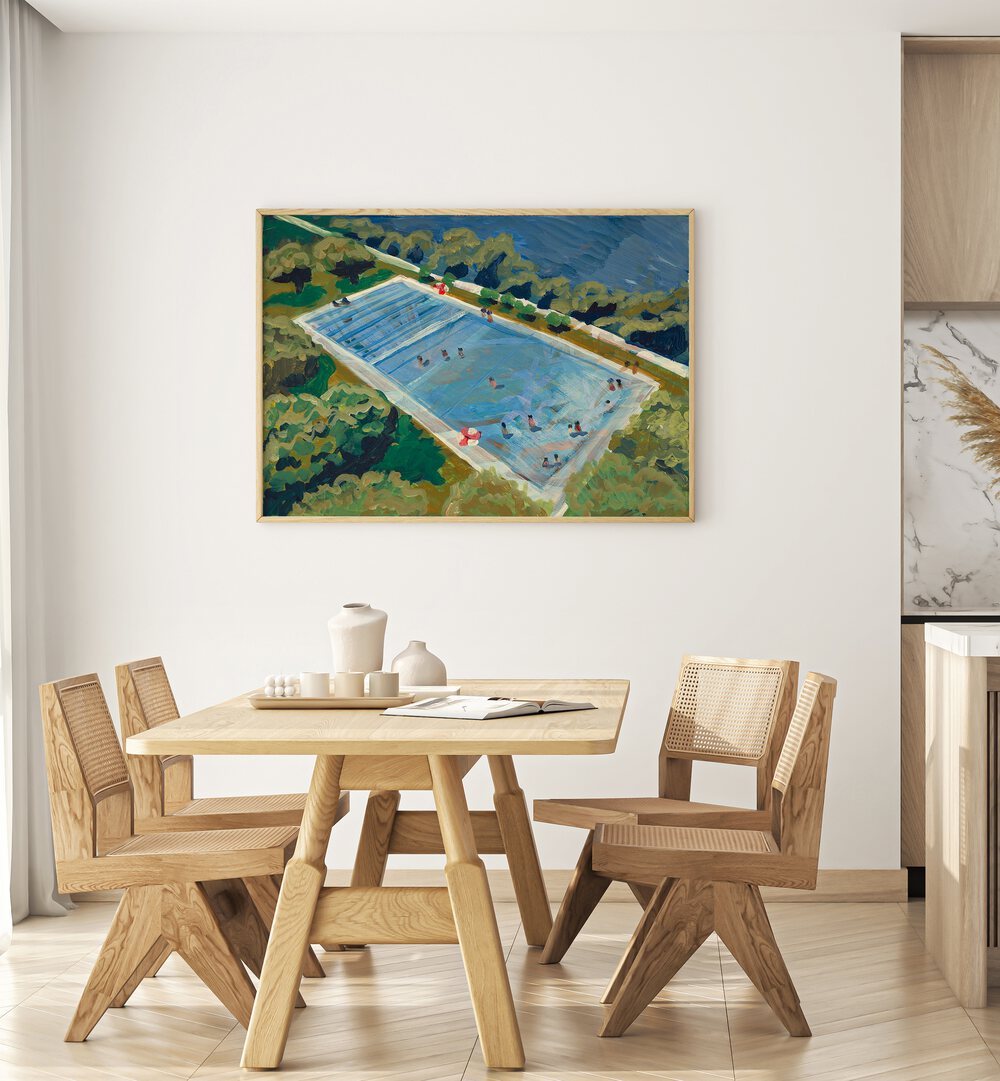 AUSTIN DEEP EDDY SWIMMING POOL , LANDSCAPE ART PRINTS , LANDSCAPE PAINTINGS