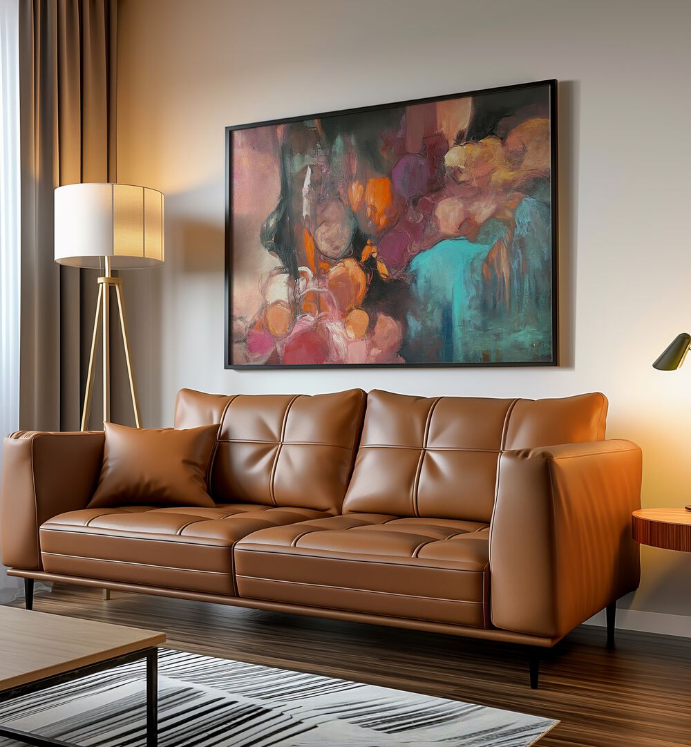 Vibrant abstract painting titled "A PIECE OF MY HEART, ABSTRACT PAINTINGS," perfect for enhancing modern decor.