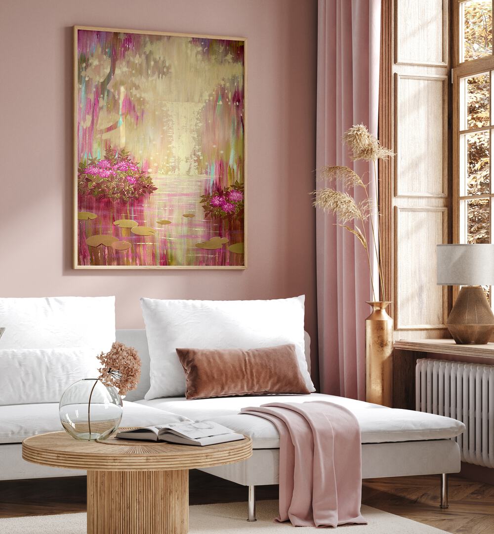 Bright and tranquil BLOOMING WATERFALL, LANDSCAPE PAINTINGS enhance any space with nature-inspired beauty.