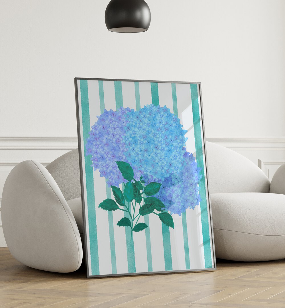 BLUE HYDRANGEA , FLORAL FLOWER PAINTINGS