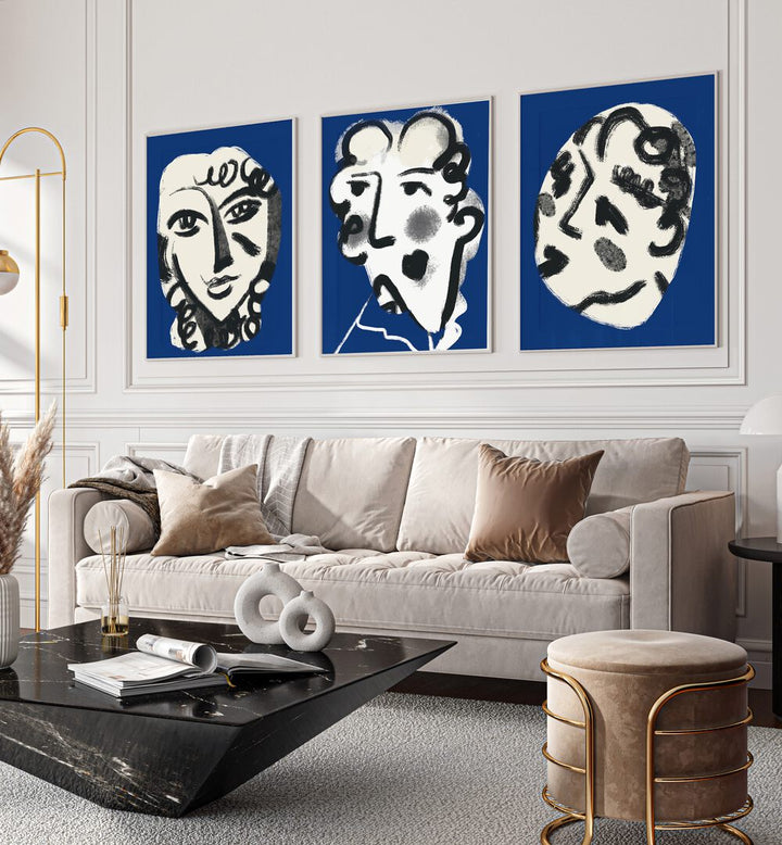 LUMINOUS EMBER SET , SET OF 3 PAINTINGS