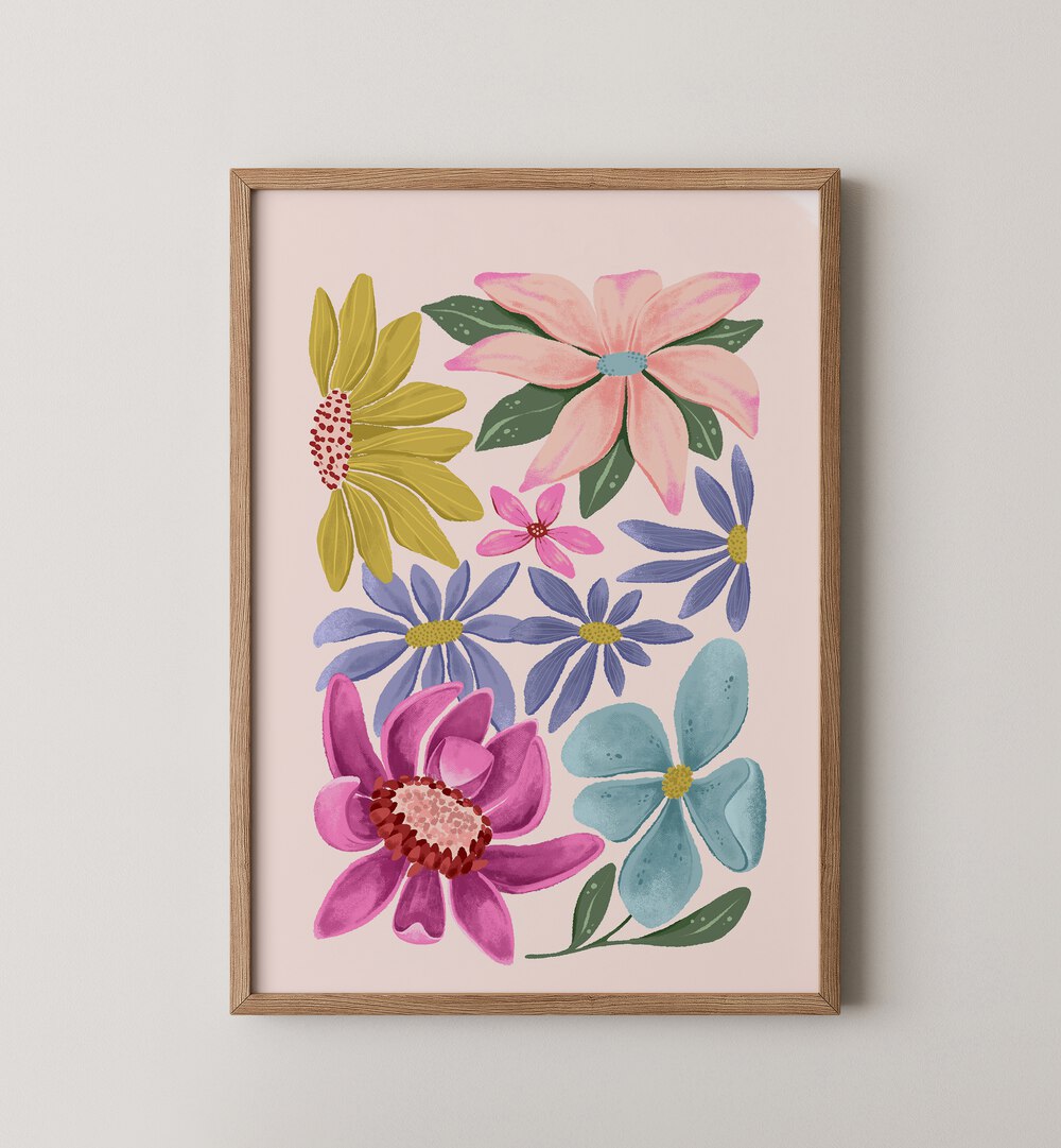 Colorful floral artwork from the EVERYDAY WHIMSY GALLERY WALL, perfect for vibrant GALLERY WALLS and creative spaces.