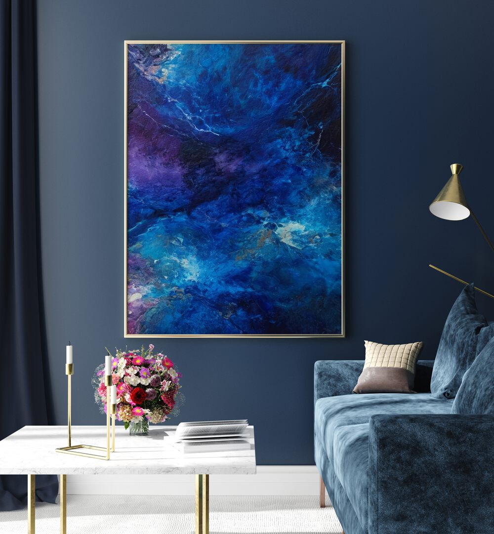 Vibrant ETERNAL COSMOS, ABSTRACT PAINTINGS enhances modern decor, illuminating spaces with celestial artistry.
