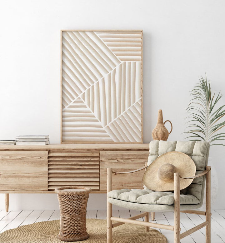 Elegant BEIGE LINE ART, GEOMETRIC ART PRINTS displayed in a stylish living space, enhancing modern home decor.