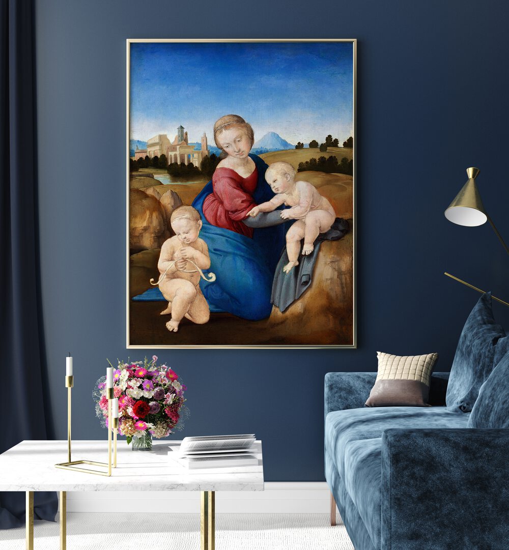 MADONNA AND  INFANT SAINT  , VINTAGE PAINTINGS