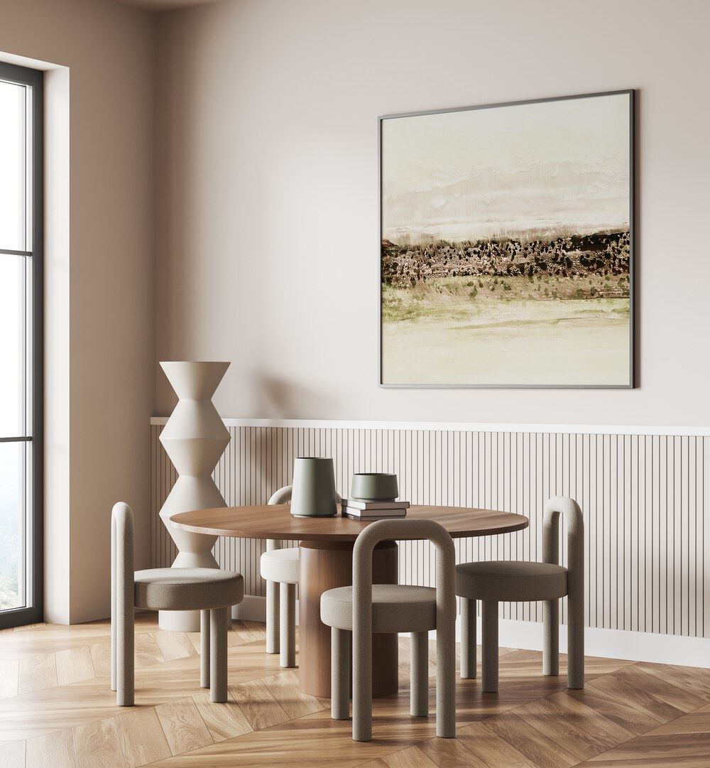 Stylish room featuring GREEN HORIZON, ABSTRACT PAINTINGS, perfect for enhancing any modern home decor.