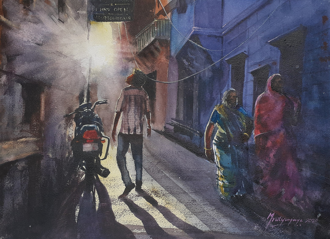 ENCHANTING BUNDI II ,HANDMADE ARTWORKS ,  SET OF 4  PAINTINGS