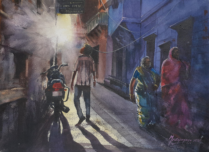 ENCHANTING BUNDI II ,HANDMADE ARTWORKS ,  SET OF 4  PAINTINGS