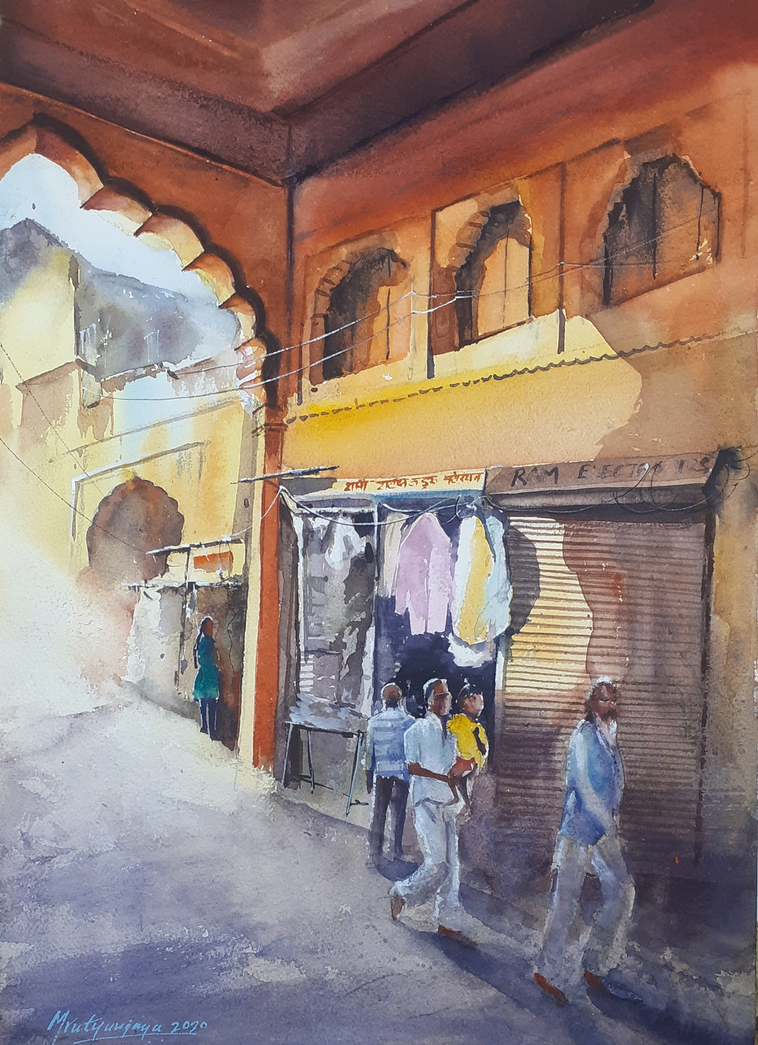 ENCHANTING BUNDI II ,HANDMADE ARTWORKS ,  SET OF 4  PAINTINGS