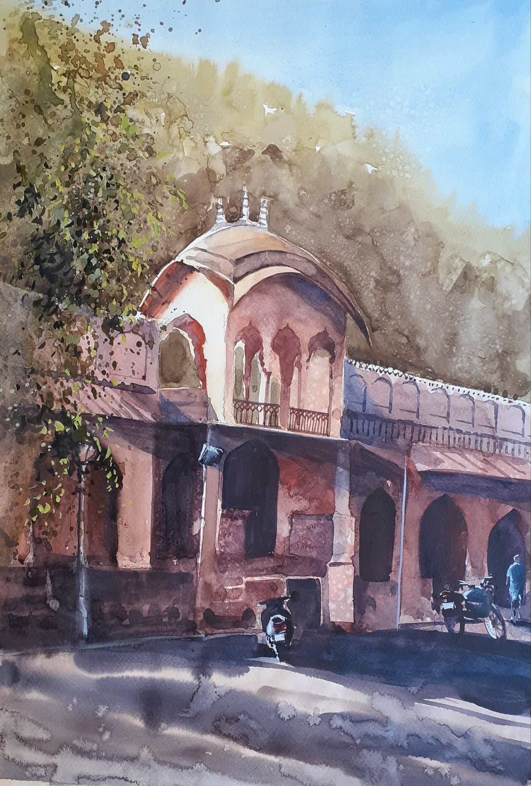 ENCHANTING BUNDI  ,HANDMADE ARTWORKS ,  SET OF 4 PAINTINGS