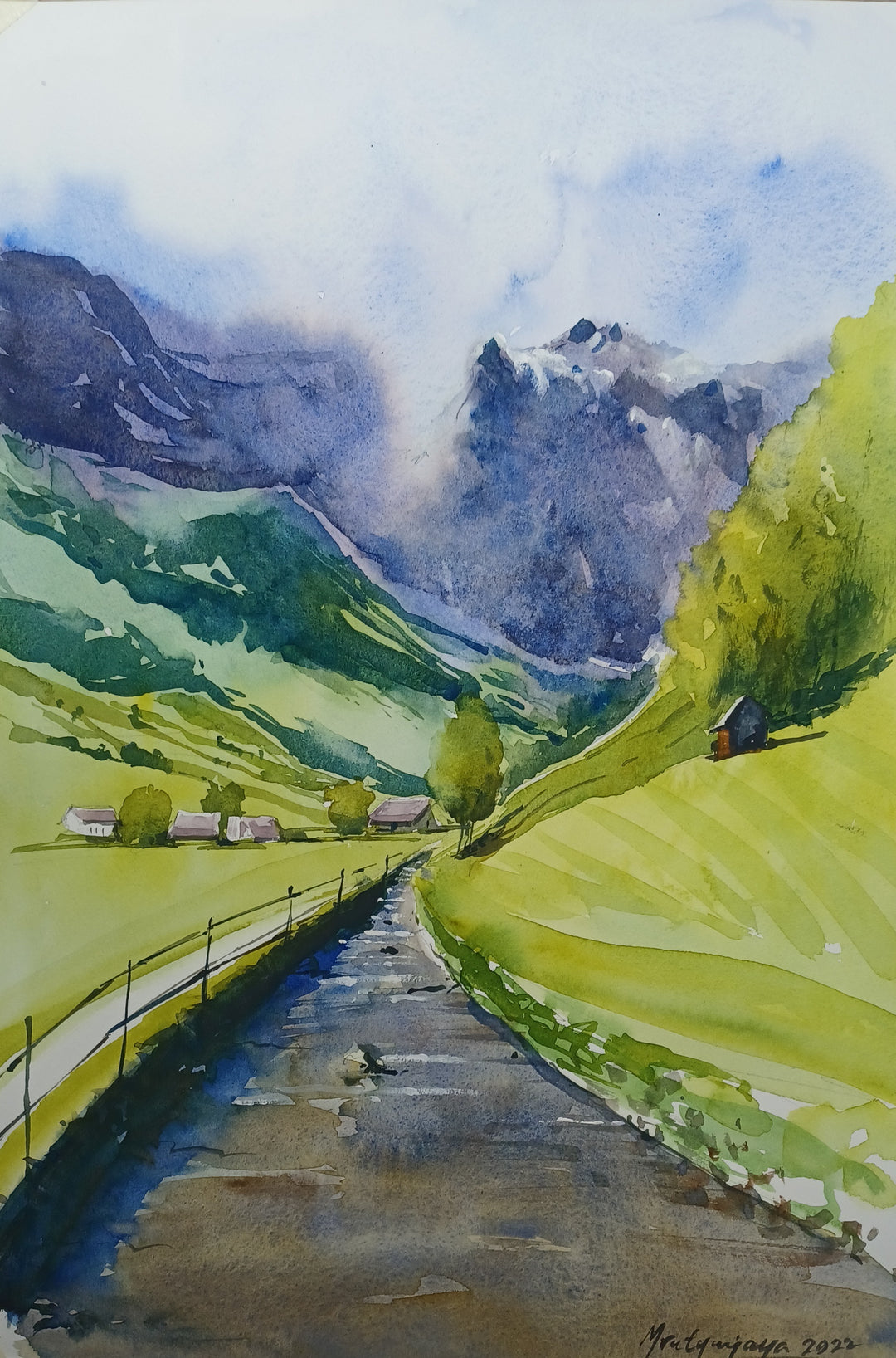 MASMERIZING KASHMIR ,HANDMADE ARTWORKS ,  SET OF 5 PAINTINGS