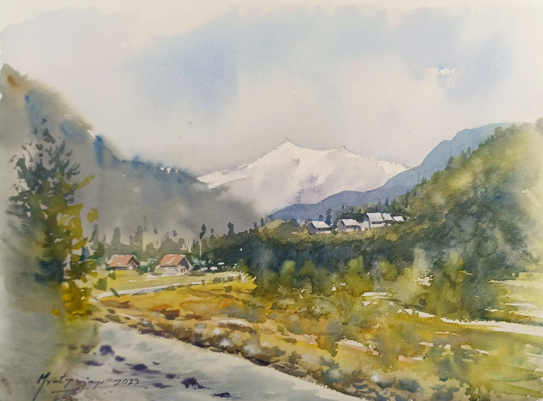 MASMERIZING KASHMIR ,HANDMADE ARTWORKS ,  SET OF 5 PAINTINGS