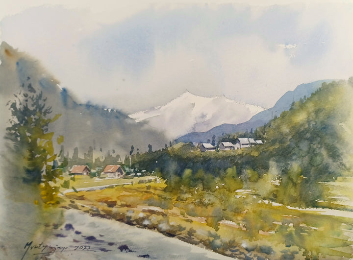 MASMERIZING KASHMIR ,HANDMADE ARTWORKS ,  SET OF 5 PAINTINGS