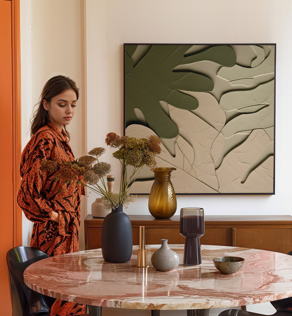Stylish interior featuring SKETCH FAUNE IV, FLORAL FLOWER PAINTINGS, enhancing creativity and artistry in any space.