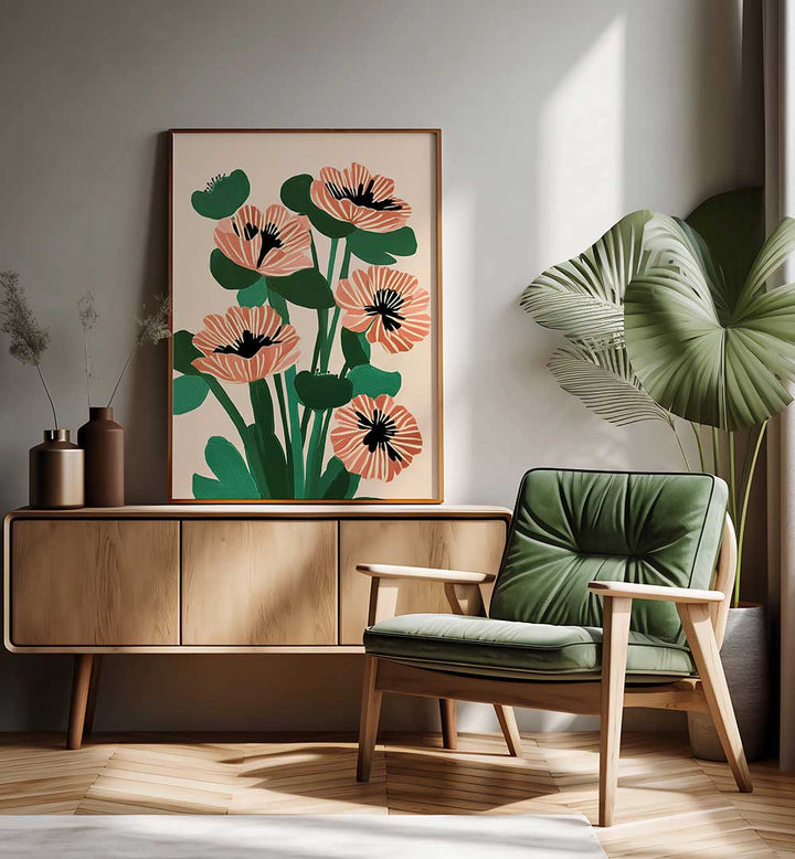 MODERN WILD POPPIES , FLORAL FLOWER PAINTINGS