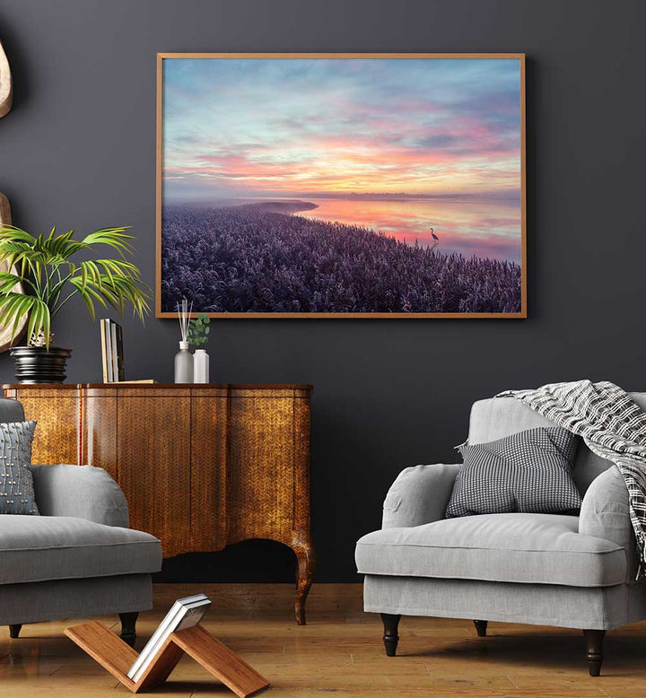 THE HERON'S MORNING VIEW , PHOTOGRAPHY PRINTS