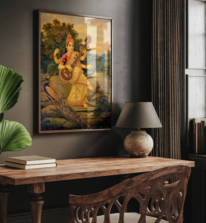 SARASWATI DEVI , INDIAN ART PAINTINGS